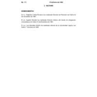 Comunicación Oficial No. 111. 15 de enero de 1982